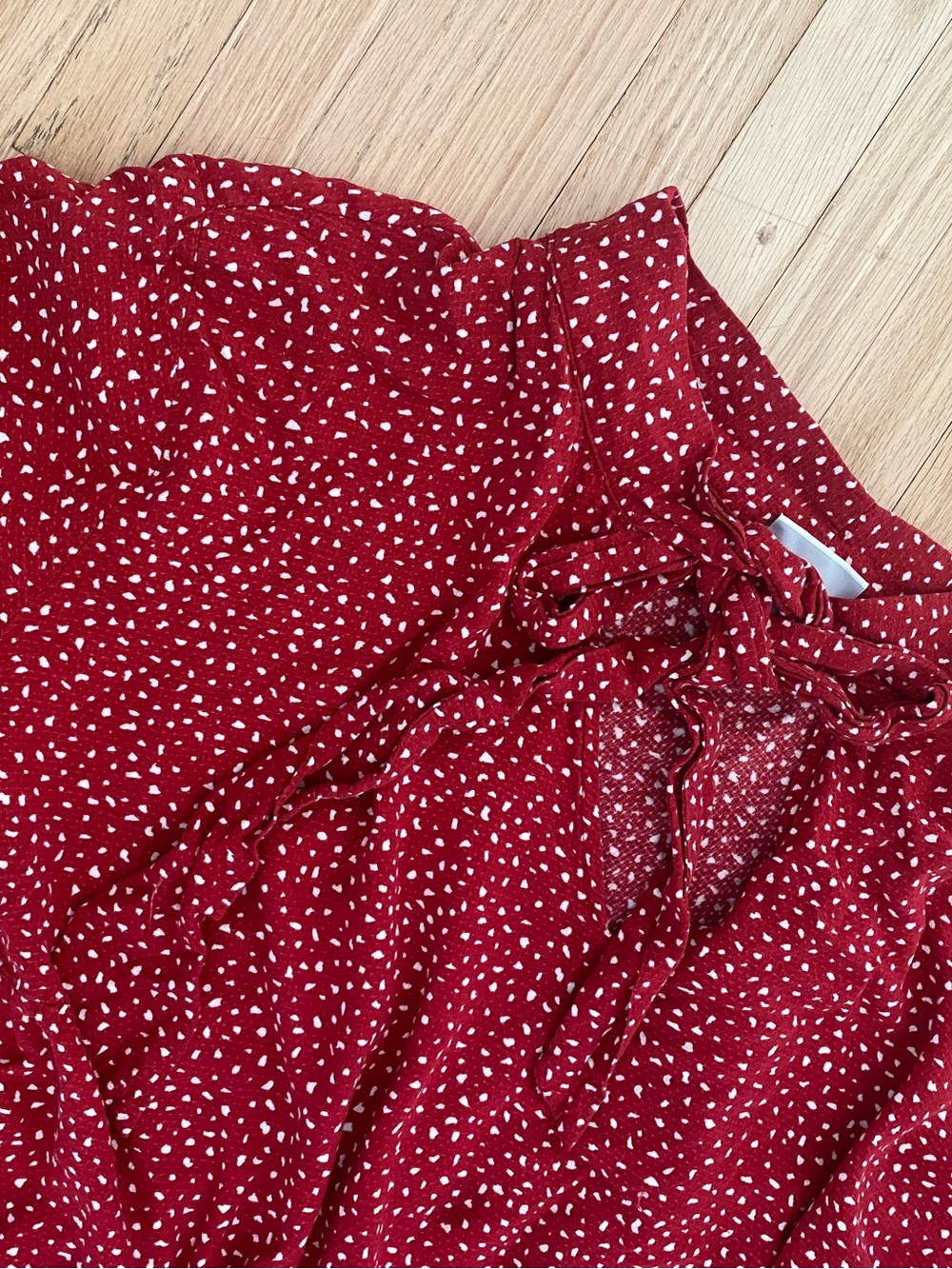 Ava and Viv red micro dot long sleeve tiered prairie modest tradwife maxi 3X - Picture 2 of 8